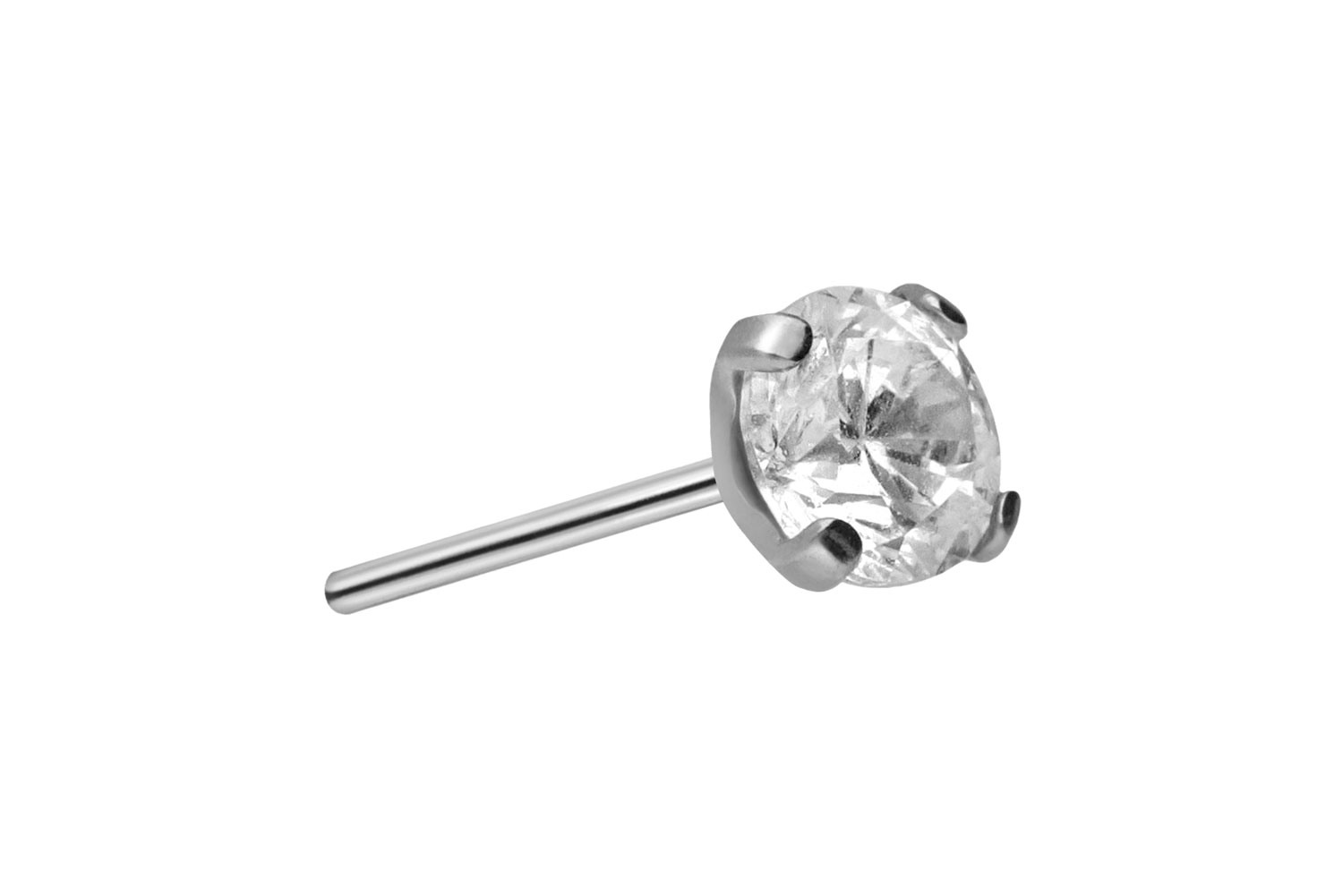 Titan Aufsatz mit Push Pin EINGEFASSTER KRISTALL von Piercingline